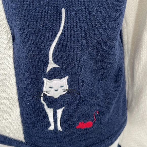 Christopher & Banks Vintage Applique & Embroidery Cat Cardigan - Size Small - Picture 5 of 10